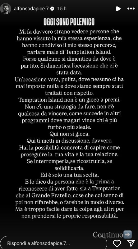 Temptation Island, Alfonso D’Apice sbotta contro due ex volti noti e le loro pesanti dichiarazioni sul reality! Temptation Island, Alfonso D’Apice sbotta contro due ex volti noti e le loro pesanti dichiarazioni sul reality!