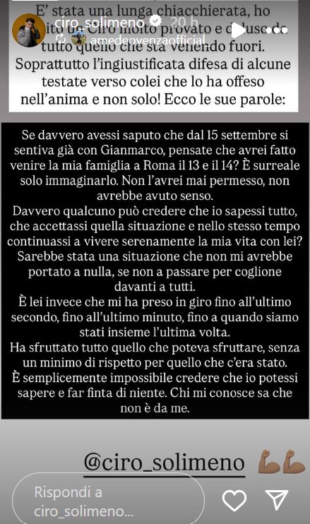 Uomini e Donne, Ciro Solimeno tuona contro Martina De Ioannon: “E’ lei che mi ha preso in giro fino all’ultimo secondo, ha sfruttato tutto quello che poteva sfruttare”